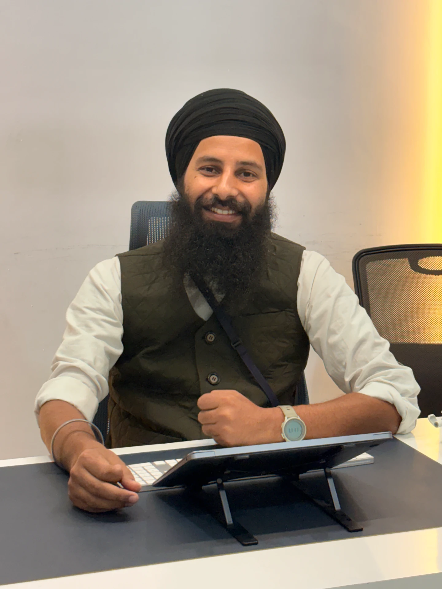 Founder of White Falcon Pvt Ltd at the Sangrur office